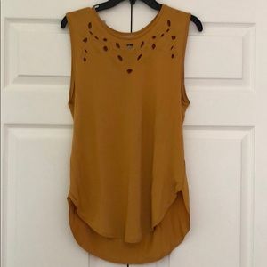 Yellow Tank Top with Floral Design